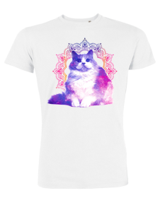 Tricou de barbat alb - Galaxy Cat