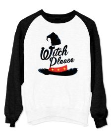 Bluza Unisex cu maneci raglan - Witch Please