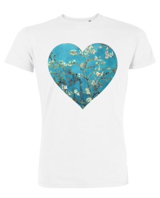 Tricou de barbati alb - Heart of Almond Blossoms