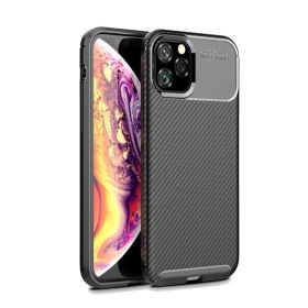 Husa iPhone 12 / 12 Pro Lemontti Carbon Fiber Texture Shockproof Black