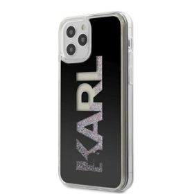 Husa iPhone 12 Pro Max Karl Lagerfeld Colectia Glitter Logo Negru