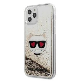 Husa iPhone 12 Pro Max Karl Lagerfeld Colectia Liquid Glitter Choupette Auriu