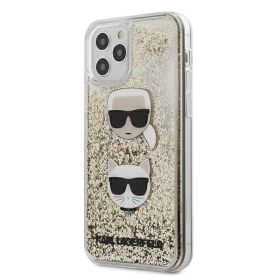 Husa iPhone 12 / 12 Pro Karl Lagerfeld Colectia Liquid Glitter Karl&Choupette Auriu