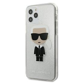 Husa iPhone 12 / 12 Pro Karl Lagerfeld Colectia Glitter Ikonik Argintiu