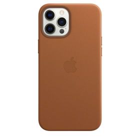 Husa Original iPhone 12 Pro Max Apple Leather, MagSafe, Saddle Brown