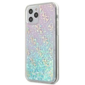 Husa iPhone 12 Pro Max Guess Gradient Liquid Glitter Roz