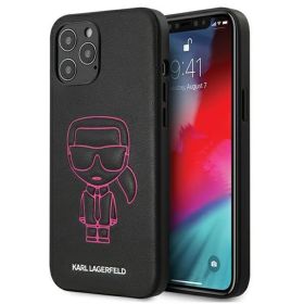 Husa iPhone 12 Pro Max Karl Lagerfeld Ikonik Outline Roz