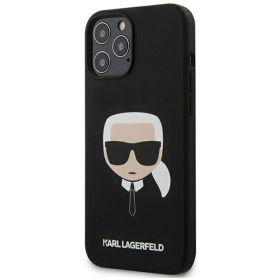 Husa iPhone 12 Pro Max Karl Lagerfeld Silicon Karl's Head Negru