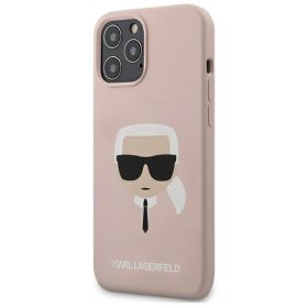 Husa iPhone 12 Pro Max Karl Lagerfeld Silicon Karl's Head Roz Deschis