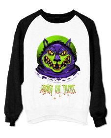 Bluza Unisex cu maneci raglan - Trick or Treat (Wolf)