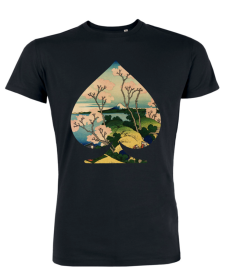 Tricou de barbati negru - Spades of Hokusai