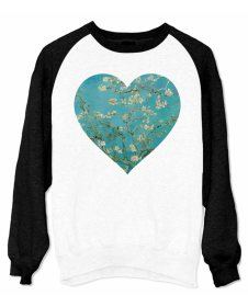 Bluza Unisex cu maneci raglan - Heart of Almond Blossom