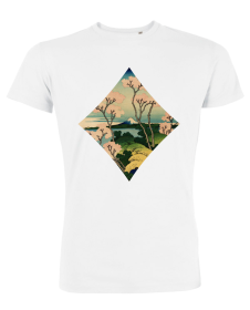 Tricou de barbati alb - Diamond of Hokusai