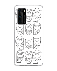 Geometric Owls - Huawei P40 Carcasa Transparenta Silicon