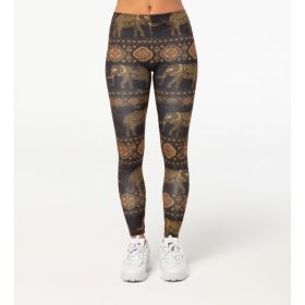 Colanti Full Print - Golden Elephants Leggings