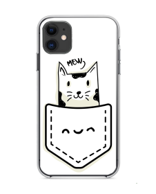 Pocket Cat - iPhone 11 Carcasa Transparenta Silicon