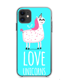 Love Unicorns - iPhone 11 Carcasa Transparenta Silicon