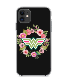 Floral Wonder Woman - iPhone 11 Carcasa Transparenta Silicon