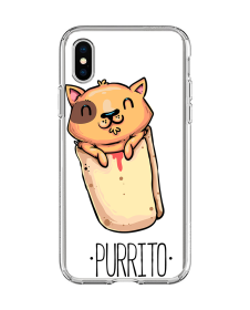 Purrito - iPhone X / XS Carcasa Transparenta Silicon