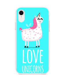 Love Unicorns - iPhone XR Carcasa Transparenta Silicon