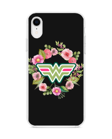 Floral Wonder Woman - iPhone XR Carcasa Transparenta Silicon