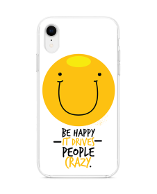 Crazy Happy - iPhone XR Carcasa Transparenta Silicon