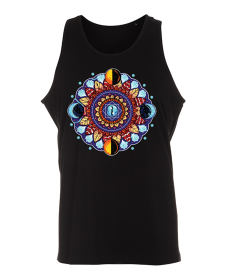 Mandala Night - Maiou negru unisex bumbac