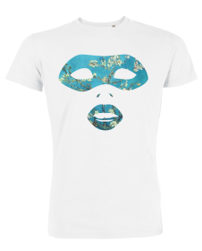 Tricou de barbati alb - Mask of Almond Blossoms