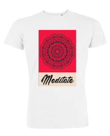 Tricou de barbati alb - Meditate