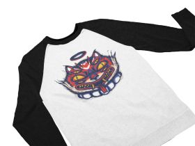 Bluza Unisex cu maneci raglan - Demon Cat