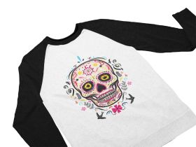 Bluza Unisex cu maneci raglan - Dia de los Muertos