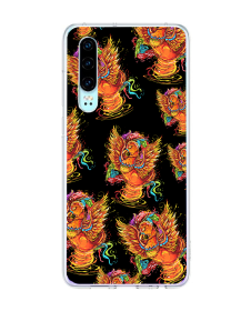 Phoenix Pattern - Huawei P30 Carcasa Transparenta Silicon