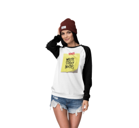 Bluza Unisex cu maneci raglan - Sticky Notes