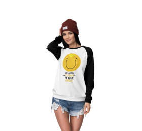 Bluza Unisex cu maneci raglan - Be Happy