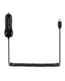 Incarcator auto cablu Micro USB de 1 m + 1 USB Super TOUCH, negru