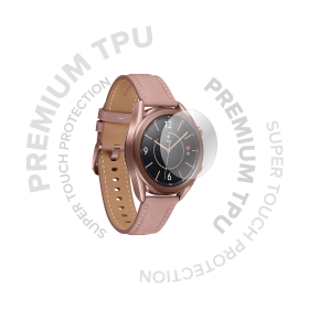 Folie protectie smartwatch Samsung Galaxy Watch 3 (41mm) LTE TPU Recovery Clear Super TOUCH, plus 5 bucati de rezerva