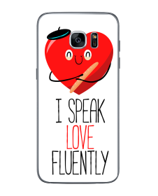 I Speak Love - Samsung Galaxy S7 edge Carcasa Transparenta Silicon