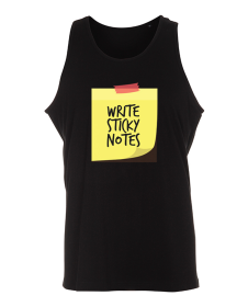 Sticky Notes - Maiou negru unisex bumbac