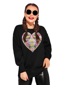 Bluza Unisex cu maneci raglan, neagra - Enjoy Your Life