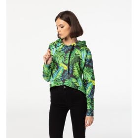 Hanorac Cropped Full Print - Tropical CROPPED Hoodie without pocket