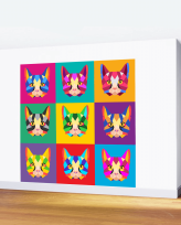 Cat Pop Art - Tapet autoadeziv pentru perete (250x400)