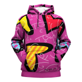 Hanorac Full Print - Magenta Love Hoodie By Britto