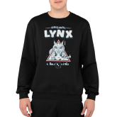 Bluza Unisex cu maneci raglan, neagra - Lynx